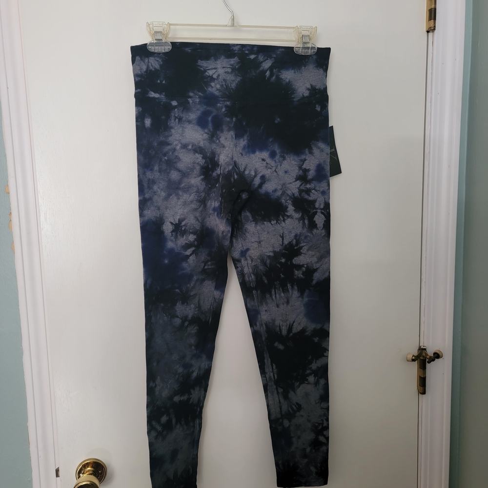 Calvin Klein Navy and Black Tie-Dye Leggings